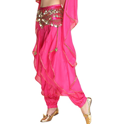 Belly dance new practice clothing bottoms large and small dot bead embroidered swivel pants Indian dance performance clothing bottoms for women