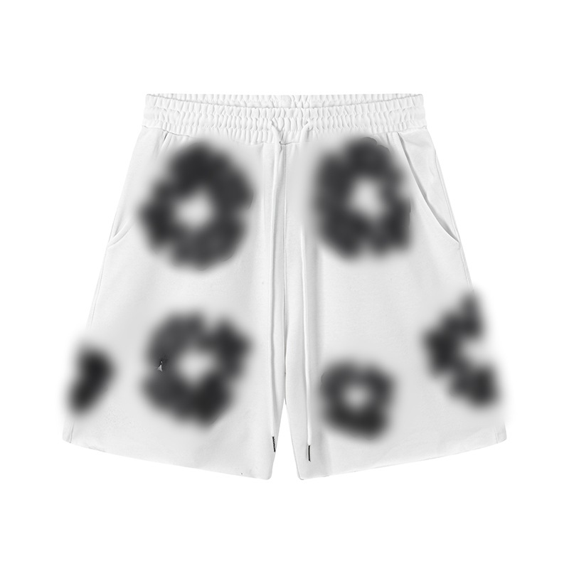 Nueva moda americana doble línea esencial pantalones cortos reflectantes temporada de los hombres quinto pantalones de la calle suelta hombres y mujeres mismo estilo