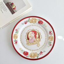 慢如旧-安娜的盘 陶瓷摆盘少女心手绘法式复古蛋糕盘早餐水果盘子