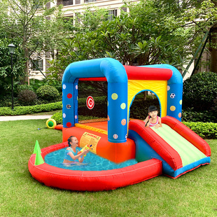 Children's Outdoor Slide, Trampoline, Pool, Inflatable Bouncy Castle, Indoor and Outdoor Small Trampoline Park, Inflatable Castle