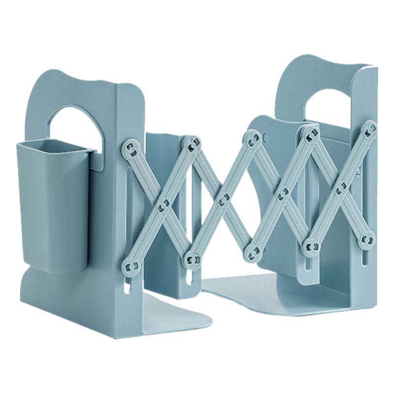 Retráctil titular de la pluma estantería escritorio integrado libro de almacenamiento rack deflector libro titular plegable fijo soporte de libro