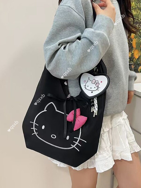 超火Hello kitty托特包包包女2025年学生单肩包大容量上课通勤包|undefined