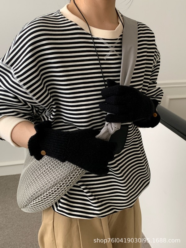 复古木耳花边针织手套25新新款高级感女士冬季保暖露指可触屏手套|undefined