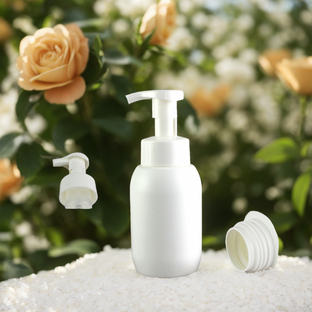 HDPE纯白塑料300ml圆柱形旅行高颜值洗面奶洁面慕斯分装起泡瓶