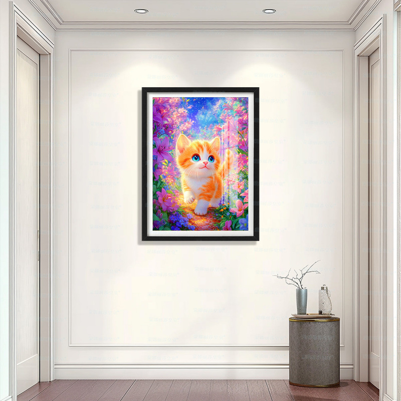 [Algodón importado] Mona Lisa Real Arbusto de bordado cruzado pequeño gato naranja nuevo departamento de curación decoración bordado a mano image 3