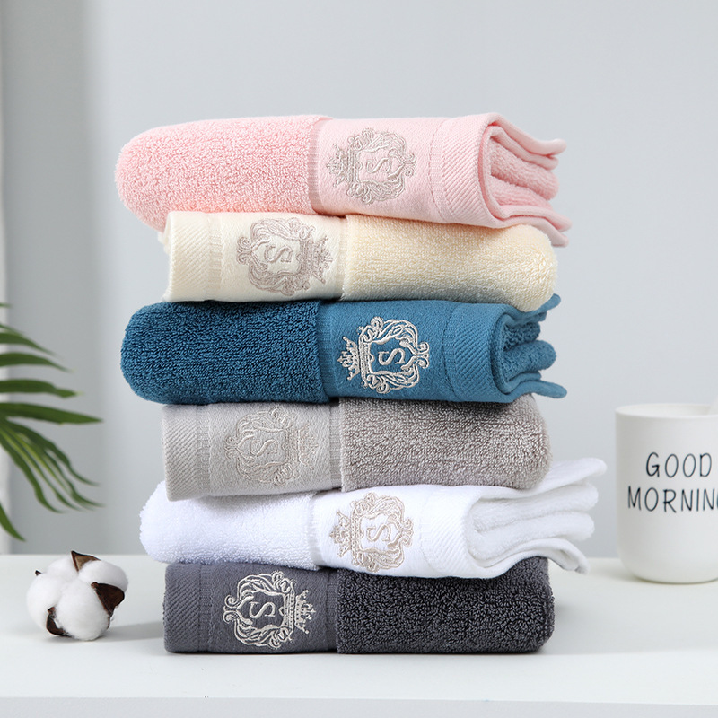 Five-Star Hotel Towels, 100% Cotton, Thickened, Absorbent, for Face Washing, Household Use, Men's Hair Drying, Adult Face Towel, Same Style as Hotel