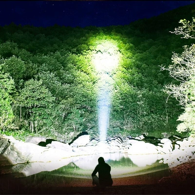 White laser high-brightness flashlight, small zoomable, ultra-long battery life, mini long-range ultra-bright portable cycling light