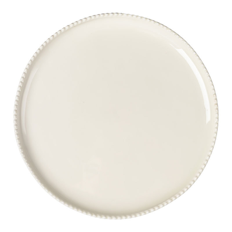 Platos de cerámica de color sólido al por mayor platos de mesa de alta calidad platos redondos de cuentas platos caseros platos de filete de comida occidental