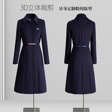 职业毛呢大衣女冬季中长款气质修身呢子外套高端售楼部销售工作服