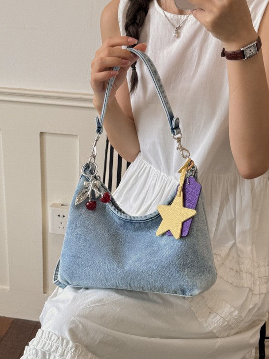 Shangxin retro denim bolso de brazo portátil para mujeres 2026 nueva moda coreana lujosa bolsa de hombro casual