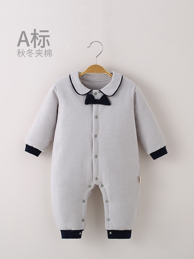 Baby Cotton Autumn and Winter Cotton Padded Boys' Clothes Baby Autumn and Winter Thickened Crawling Clothes Newborn Warm Hakayama for Boys and Girls