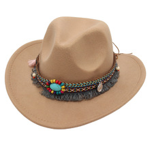 亚马逊民族风儿童礼帽藏族西部牛仔帽翘边毡帽亲子防晒遮阳帽舞蹈