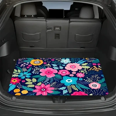 Avtomobil döşəmə paspasları Leopard Print Rainbow Owl Non-Slip - trunk-mat-14-75100cm-crystal-velvet-dot-plastic-bottom
