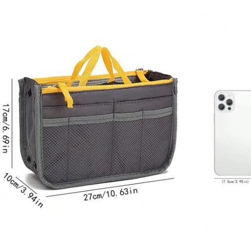 Bolsa de almacenamiento multifuncional plegable doble, bolso de gran capacidad, bolsa de clasificación engrosada, bolsa digital de viaje, almacenamiento mediano