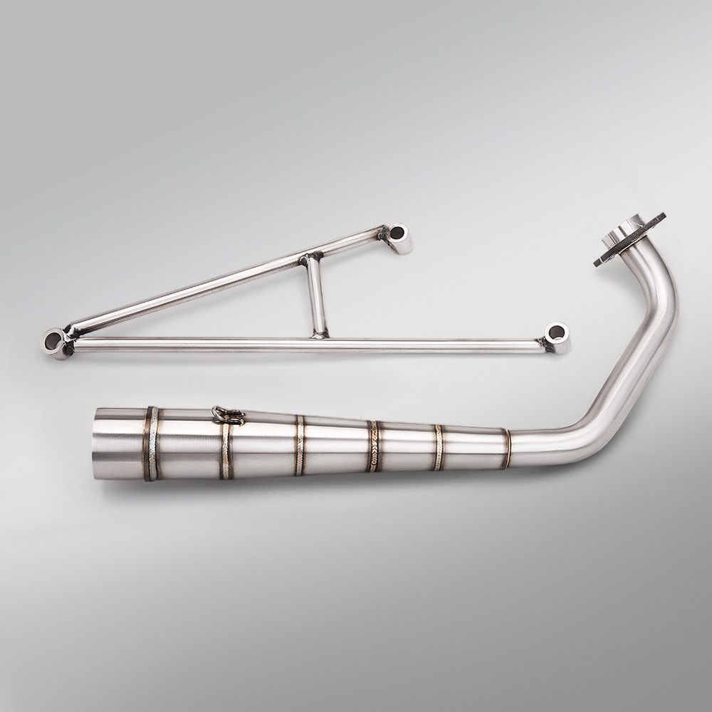 RS100 RSZ Fuxi 100cc stainless steel front exhaust pipe, SC muffler, hexagonal tailpipe, and silencer set