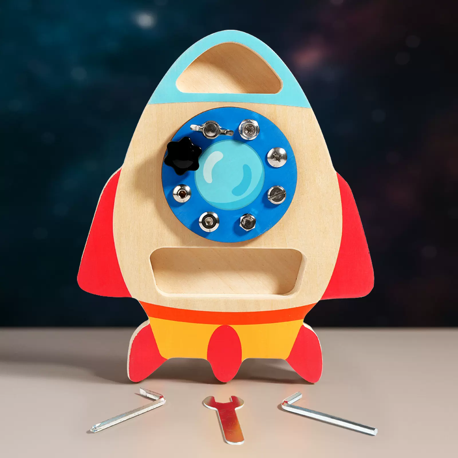 幼儿童早教启蒙仿真模型拧螺丝火箭螺母修理工具拆装组合益智玩具