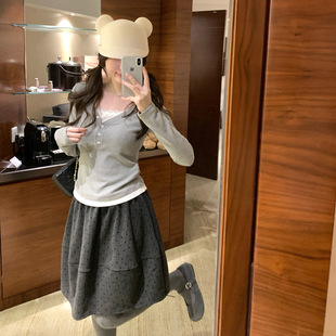 �Շ���2025�ﶬ���cë�ػ�����ȹ �����nϵ�@�ݻ�ɫС���Ӱ���ȹ