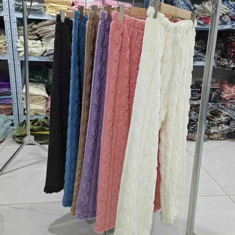 儿童暖暖裤 秋冬新款宝宝家居服睡裤加绒加厚休闲外穿长裤 男女童