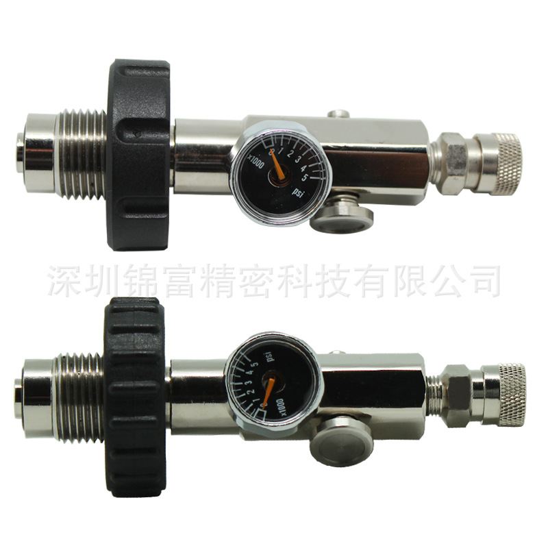 厂家直供G5/8不锈钢CO2小葫芦充气阀气瓶大转小带5000psi压力表