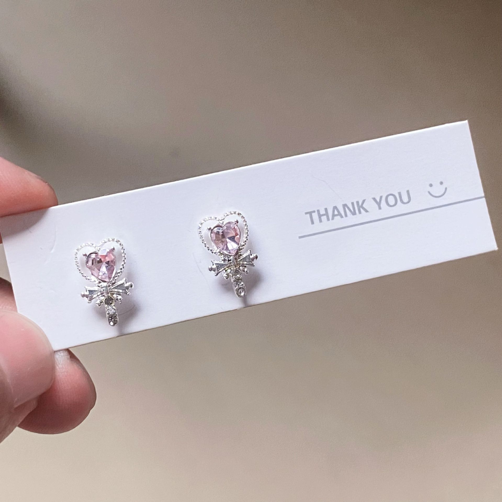1 Pair Sweet Geometric Heart Shape Butterfly Plating Alloy Zircon Silver Plated Drop Earrings Ear Studs display picture 5