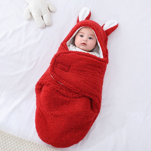 Baby blanket, baby lambswool sleeping bag, thickened anti-jumping autumn and winter newborn swaddling blanket supplies