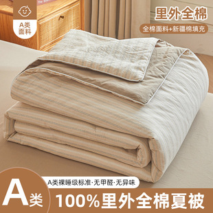 Class a Xinjiang Cotton Summer Quilt Four-Piece Set 100 Pure Cotton Machine Washable Air-Conditioned Quilt Single and Double Thin