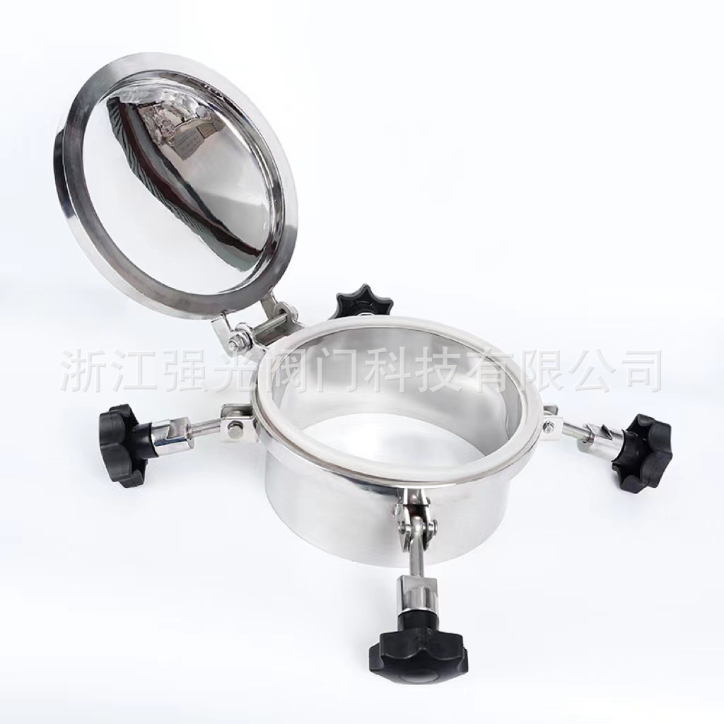 卫生级法兰快开人孔,不锈钢压力快开人孔盖,不锈钢镜面抛光人孔