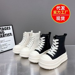 韩版个性时尚厚底增高马丁靴女2025秋季新款爆款休闲运动马丁靴女