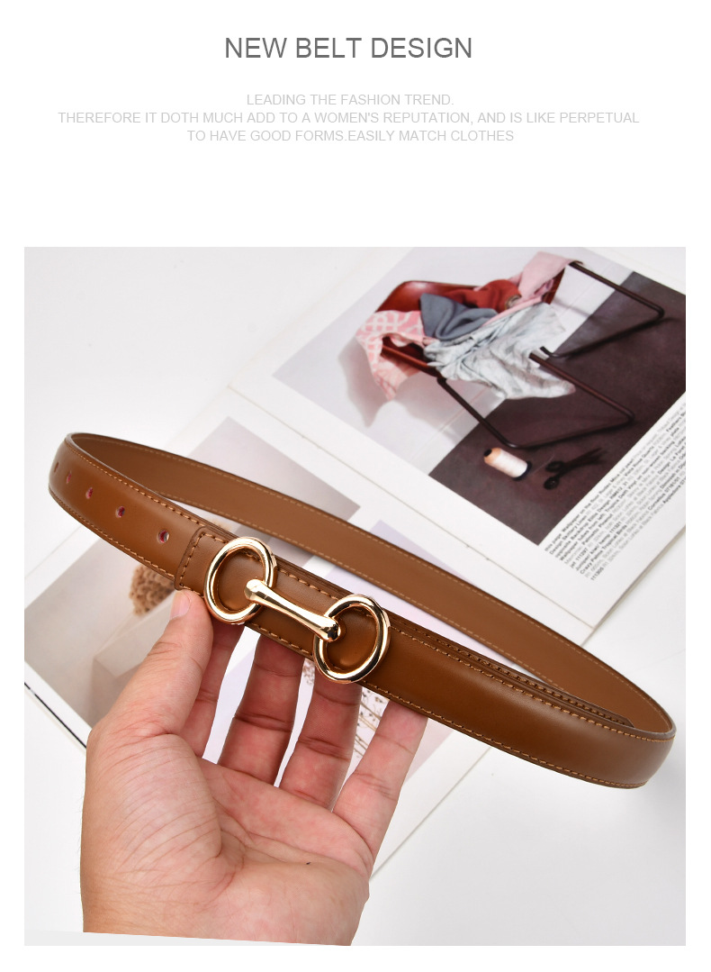 New Genuine Leather Women's Belt Simple and Versatile Jeans with Ins Style Decorative Belt Paired with Suit Belt_voghion.com