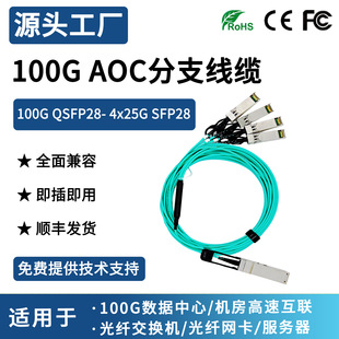 100G QSFP28�D4x 25G SFP28 AOC��֧��Դ���|���w��Cable 1-100m