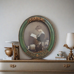 American resin retro decorative painting living room entrance sofa background wall hanging painting French bedroom wall decoration mural