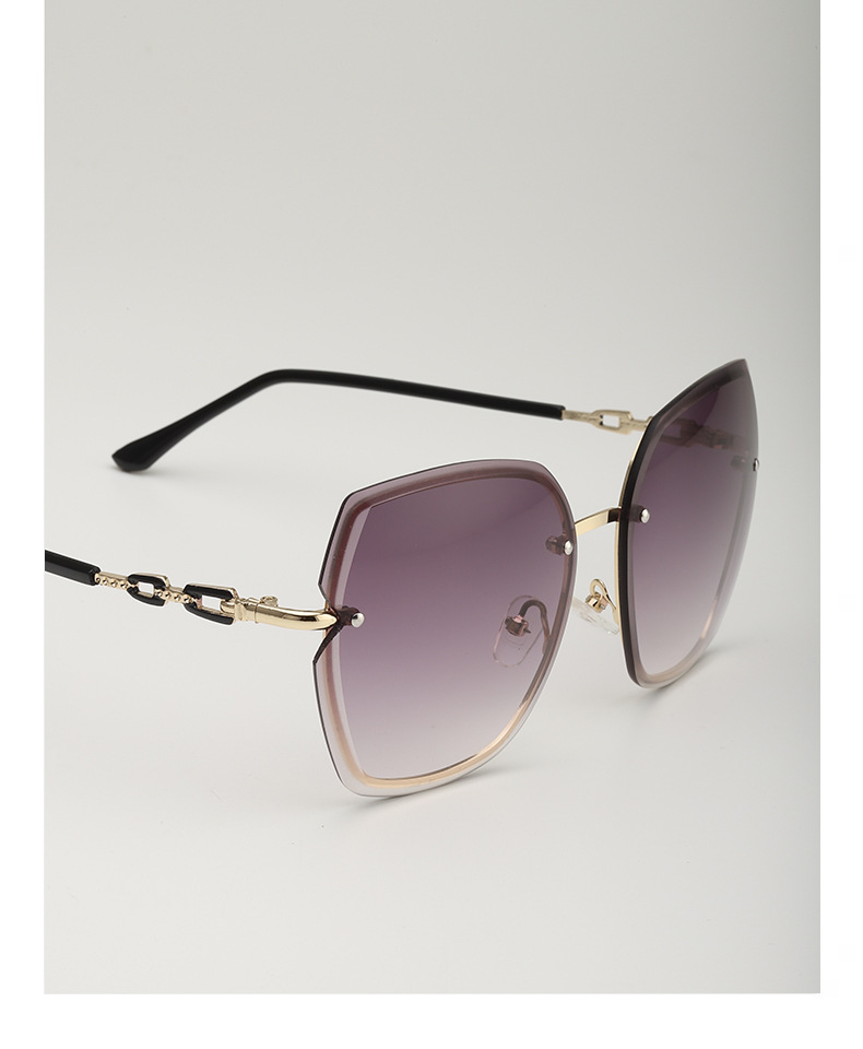 Polygon Glasses Style Outdoor, Travel Occasion Elegant Gradient Color PC UV400 Protection Polygon Frameless Women's Sunglasses