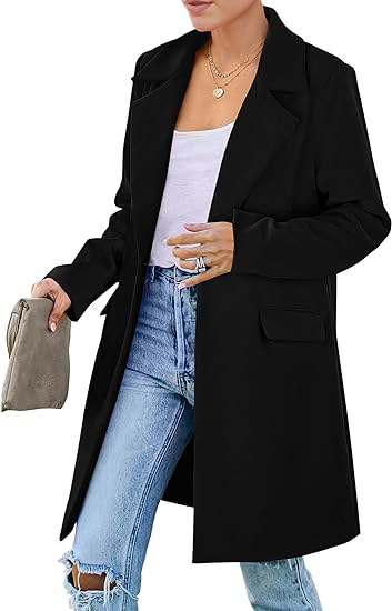 Damen Wollmantel Für Herbst Und Winter Cardigan Mit Einem Knopf_voghion.com