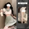 Image set+white open crotch socks
