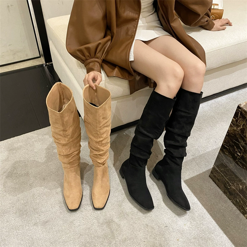Thin demi-season high boots, 2023 years, fitted