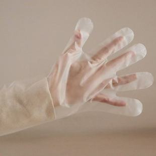 Thickened Cpe Housework Gloves with Extended Elastic Cuffs, Disposable Kitchen Dishwashing, Cleaning, Laundry and Hygiene Plastic