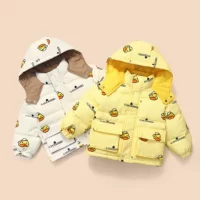 Little Yellow Duck 2025 Новый детский пуховик Утепленная зимняя одежда для мальчиков и девочек, детская белая куртка на утином пуху маленького и среднего размера