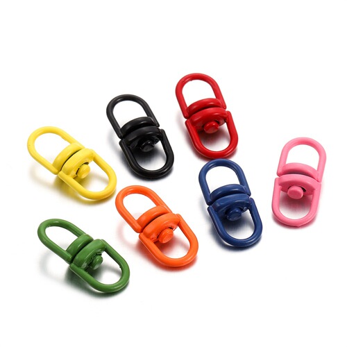 diy jewelry accessories colorful eight-character universal rotating buckle key connection ring anti-knot key chain dog buckle pendant