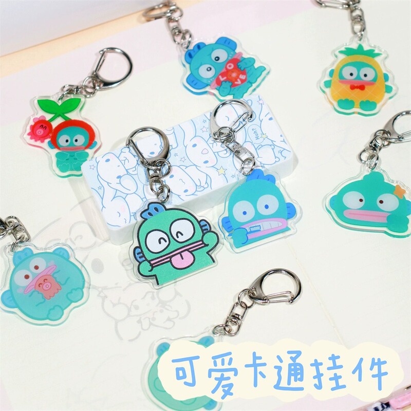 Ugly Cute Ugly Fish Acrylic Keychain Double-sided Creative Expression Cartoon Zipper Pencil Bag Bag Small Pendant Decoration