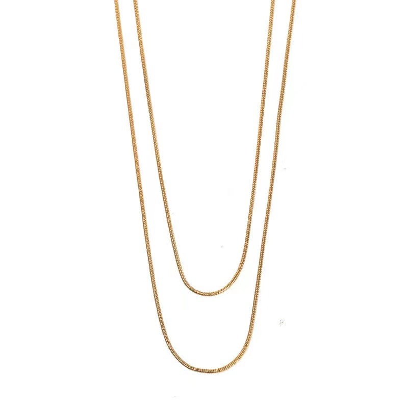20g Weight Fashion Solid Color Titanium Steel Plating Layered Necklaces 1 Piece