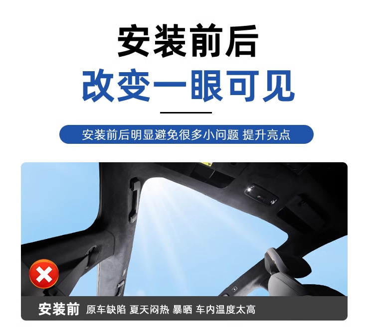 Suitable for Lynk & Co Z20/10Emp Sunroof Sunshade, Car Roof Sun Protection and Heat Insulation Canopy, Suede Sunshade