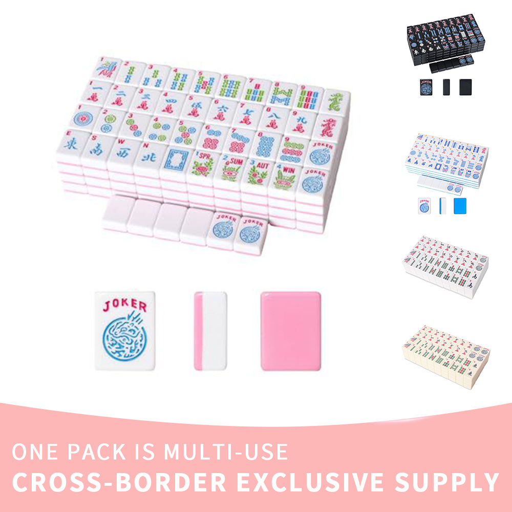 Customized acrylic American mahjong tiles set with storage bag for home use and gift giving, hand-crafted tiles, high-end crystal mahjong