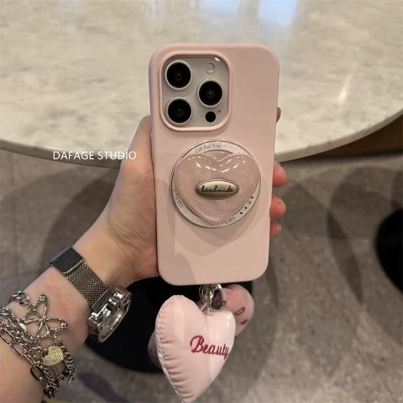 ins レザーパウダー充填コットンラブチェーン磁気ホルダー Apple 14Promax 携帯電話ケース 16 女性 13 Apple に適しています|undefined
