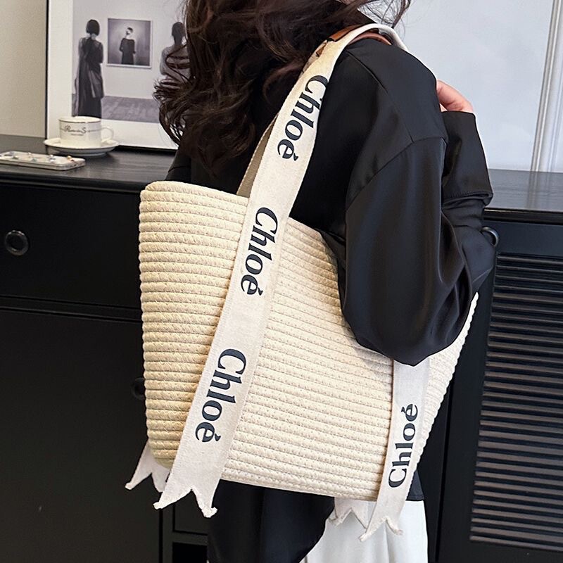 Wholesale Holiday Style Rope Tote Bag 2025 New Outing Large Capacity Casual Woven Handbag Shoulder Bag for Women