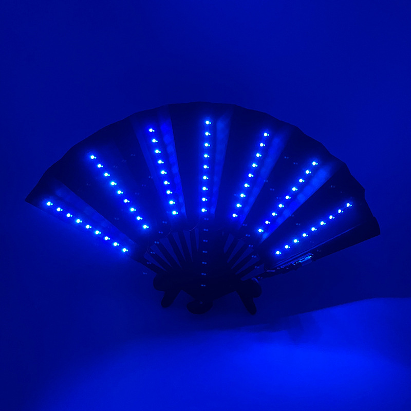 8-pulgadas luminoso ventilador luminoso colorido LED luminoso plegable ventilador bar discoteca fiesta escenario atmósfera props
