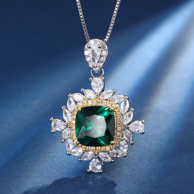 Zhuang Sheng joyas cobre inferior chapado en oro joyería traje simulación color rojo corindón tesoro retro grasa traje cuadrado femenino 10*10