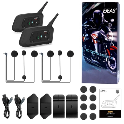 Ejeas Brand V6Pro+ Motorcycle Motorcycle Helmet Headset - ejeas-v6-pro-double-package