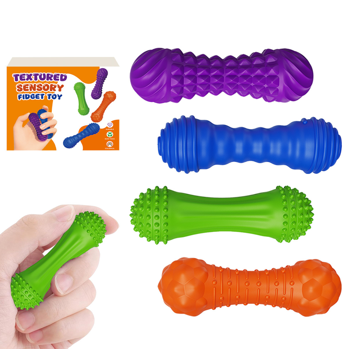 Amazon transfronterizo nuevos juguetes sensoriales para niños sensoriales barra de textura creativa descompresión juegos de juguetes de silicona al por mayor