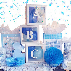 First Birthdayベビー赤ちゃんONE诞生日パーティー装饰性别掲示ABCアルファベットバルーンボックス