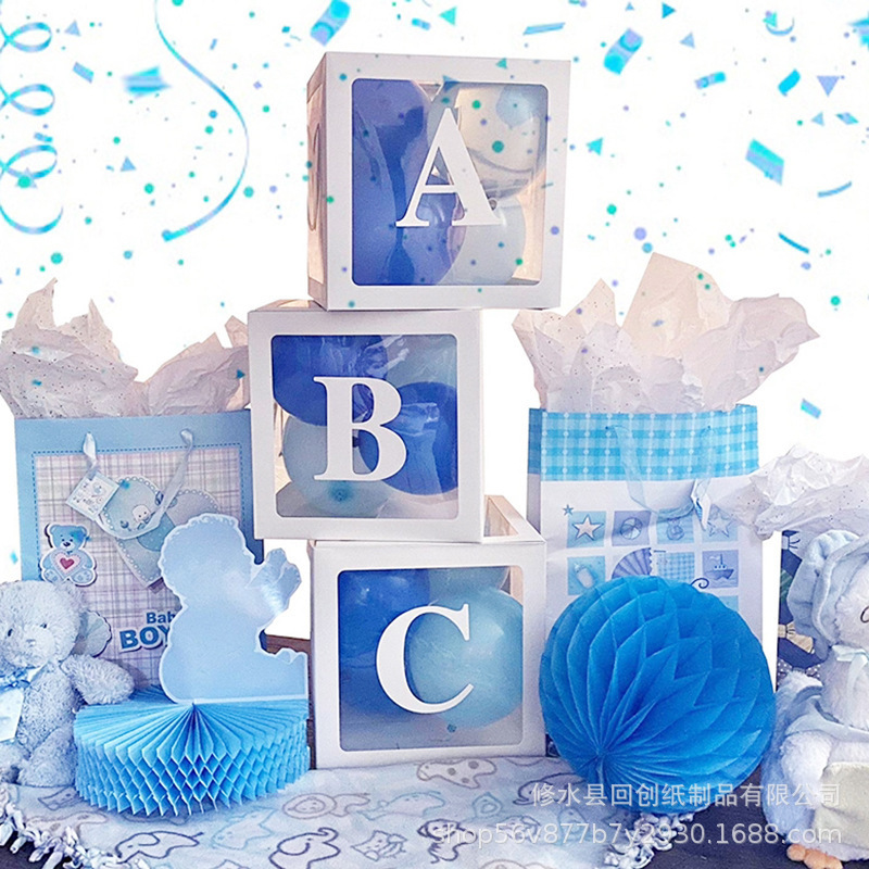 First Birthdayベビー赤ちゃんONE诞生日パーティー装饰性别掲示ABCアルファベットバルーンボックス|undefined